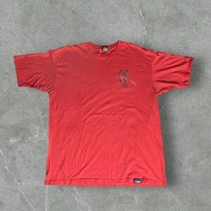 Vintage Huge Shirt Mens XL Red 90s Row Your Boat Down Stream Comedy Big Print‎